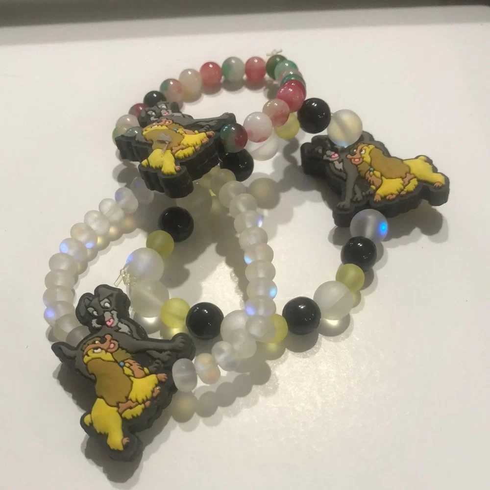 Lady and the Tramp Character Glass Beaded Bracelets